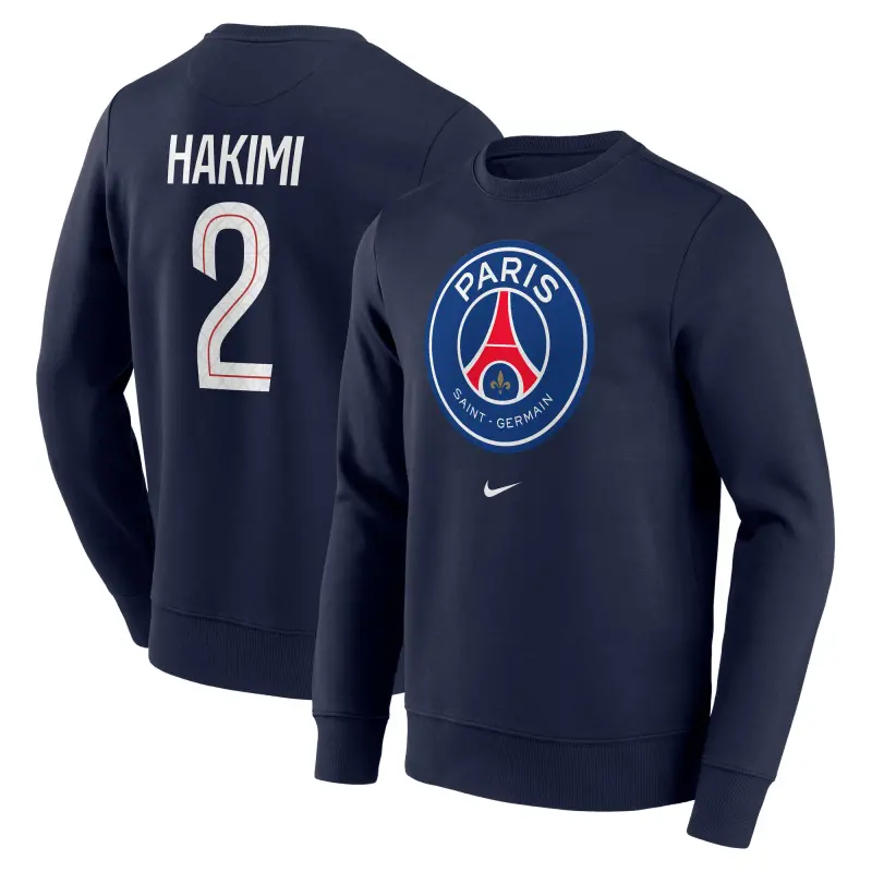 Collezione felpa-girocollo-con-grafica-psg-nike-hakimi-2-blu-navy-uomo-203293386-02 | Maglie Ufficiali Paris Saint Germain