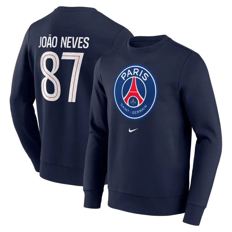 Collezione felpa-girocollo-con-grafica-psg-nike-joo-neves-87-blu-navy-uomo-203293374-87 | Maglie Ufficiali Paris Saint Germain