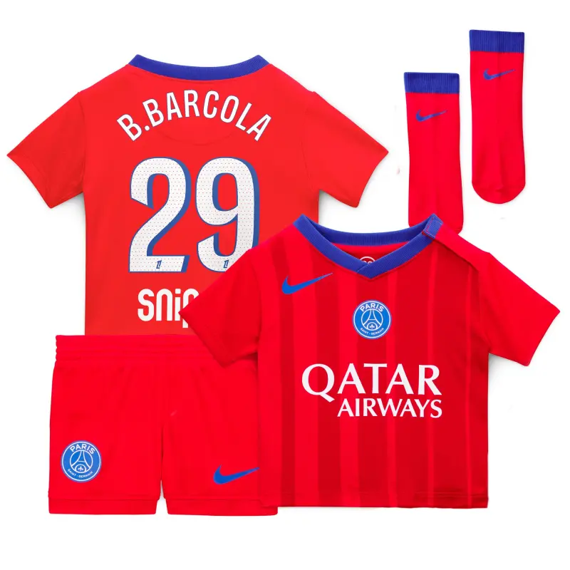 Collezione kit-da-calcio-psg-nike-third-stadium-mini-2025-26-neonati-con-stampa-b-barcola-2-203066233-29 | Maglie Ufficiali Paris Saint Germain