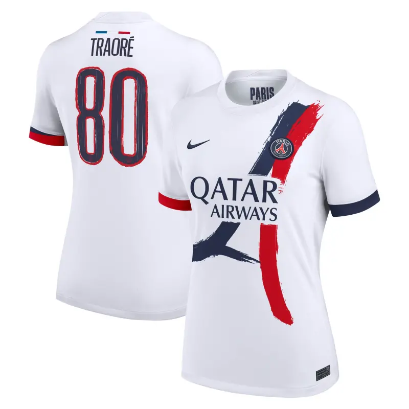 Collezione maglia-da-trasferta-nike-del-psg-2024-2025-donne-con-stampa-traor-80-202333174-traore-80 | Maglie Ufficiali Paris Saint Germain