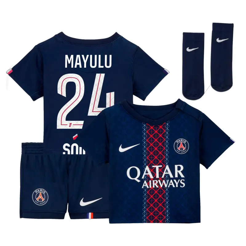 Collezione mini-divisa-home-psg-nike-2024-25-neonatos-con-stampa-mayulu-24-202135458 | Maglie Ufficiali Paris Saint Germain